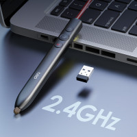 得力(deli) 红光PPT翻页笔 可书写 触控笔 百米远控 磁力吸附 智能充电激光翻页笔MA112