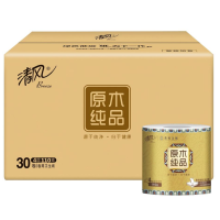 清风 敦煌文创 原木纯品系列 4层加厚纸巾 110g 30卷/箱
