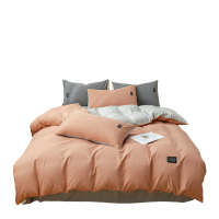 啄木鸟(PLOVER)四件套-水洗棉麻床笠 四件套-橘子ZMN-MM001(200*230cm)