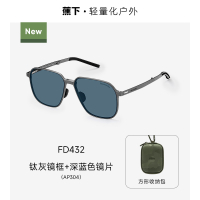 蕉下飞行员铝镁折叠墨镜FD432AP304 钛灰镜框+深蓝色镜片