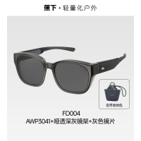 蕉下惠灵顿框折叠近视墨镜FD004AWP3041 哑透深灰镜架+灰色镜片