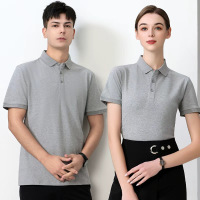 小窝厘 XWL06989 夏季工作服套装POLO衫劳保服工装 XXL 灰色