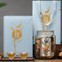 雍双堂 中国色故宫美文创盒 十五天马新会陈皮盒国潮玻璃罐广东特产商务礼 150g 冬组合盒