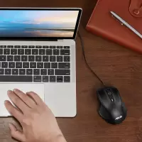 华硕UX300PRO 有线鼠标 办公鼠标 USB鼠标即插即用 DPI四挡可调 黑色