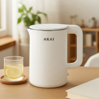 雅佳AKAI 电水壶 304不锈钢村质 双层防烫设计 1500w聚能加热 烧水壶家用小电器