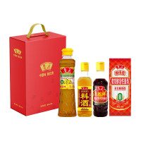 鲁花四季如意礼盒B[低芥酸特香菜籽油 自然香料酒 自然鲜红烧酱油 椭圆面]