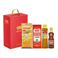 鲁花四季如意礼盒E[万年贡米臻品大米 厨中香金丝椭圆面 低芥酸特香菜籽油 芝麻香油]