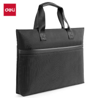 得力(deli)多功能结构风尚版大容量公文包商务拉链袋办公手提袋事务包会议包便携黑色 BG6