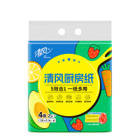 清风 两层55段厨房纸巾特惠装4卷/提 2提/组 整组销售