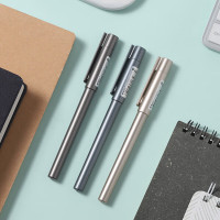晨光文具 X200系列拔盖中性笔碳素黑色水笔1.0mm子弹头商务办公签字笔 AGPB5805 12支/盒