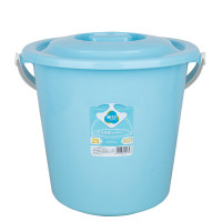 茶花 水桶手提桶大号塑料宿舍洗衣提水桶泡脚桶浴室颜色随机大号(带盖)