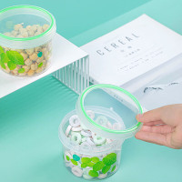 茶花(CHAHUA) 塑料保鲜盒罐储物盒密封盒罐厨房冰箱家用收纳盒罐韵彩 700ML 矮款_1只装 3076