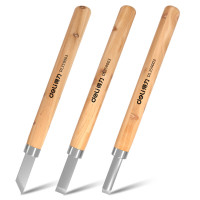 得力 DL359003 木柄雕刻刀(黄)3件套1盒