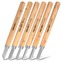 得力 DL359006 木柄雕刻刀(黄)6件套1盒