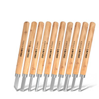 得力 DL359010 木柄雕刻刀(黄)10件套1盒