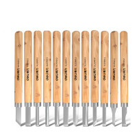 得力DL359012 木柄雕刻刀(黄)12件套 1盒