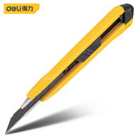 得力(deli) 自锁小号美工刀壁纸刀裁纸刀地毯刀9mm(60°角黑刃)(黑) DL009H美工刀(1把)