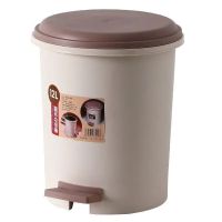 垃圾桶 脚踏式带盖家用商用轻奢厨房卧室客厅厕所卫生间纸篓 双桶12L