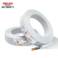 德力西电气电线电缆铜芯线国标护套线软线家用三芯RVV 3芯2.5平方 白色50米
