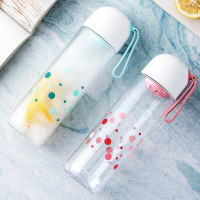 茶花运动水杯男女塑料杯大容量简约清新森系便捷随手水杯 540ml [050021]齐乐随行杯 1个装