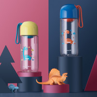 茶花儿童随手杯卡通宝宝幼儿园塑料防摔便携齐乐儿童随手杯 410ML 1个装 361008