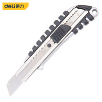 得力(deli) 铝合金美工刀18mm自锁 SK5壁纸刀裁纸刀割刀 DL4256 1把装