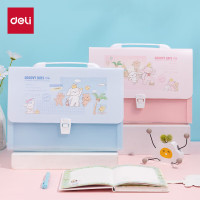 得力(deli) A4/13格风琴包文件资料手提包文件框资料册收纳试卷票据资料收纳文件保护混色随机PM302