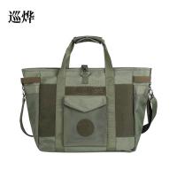飞行员头盔包防水斜跨帆布单肩大容量平板航空手提包 大号不带魔术贴