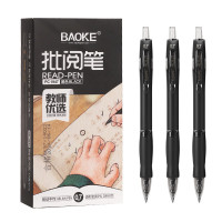宝克(baoke) PC1947 黑色 速干大容量教师批改作业子弹头水笔走珠圆珠笔按压式批阅笔12支/盒*1 0.7mm
