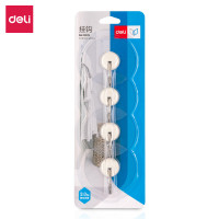 得力(deli) 强力胶粘挂钩 4只/卡 3kg承重 免钉胶粘免打孔 浴室门后卫生间 生活用品 19374