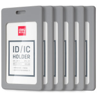 得力 灰色亚克力证件卡套 15个装 高档工作证夹 员工牌 8317