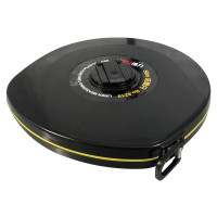 得力(deli) 50m耐用皮卷尺操场盘式皮卷尺软尺测量尺子 黑色8219