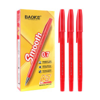 宝克(BAOKE) A7 红色 24支装 12支/盒*2 圆珠笔速干中油笔 耐磨球型笔头 防撞式写字笔 0.7mm