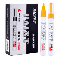 宝克(BAOKE)MP510 黄色 一盒装 油性油漆笔 签名笔签到笔记号笔涂鸦笔 12支/盒