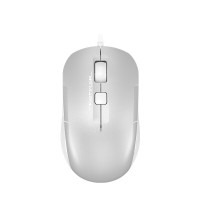 双飞燕飞时代FM26S有线静音鼠标便携商务办公空中多媒体人体工学设计LED呼吸灯按键静音版带空中鼠 单光 有线白色