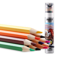 宝克(BAOKE)PO1012 5筒装 12色 油性彩色铅笔六角木制铅笔 色彩清晰绘画彩铅