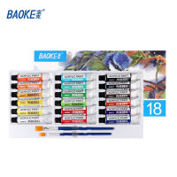 宝克(baoke) WP801-18 18色手绘diy涂鸦墙绘色彩石头画衣服T恤材料防水不掉色绘画颜料12ml丙稀画颜料