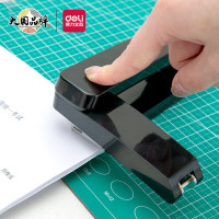 得力(deli)黑色订书机 旋转中缝订书机可订20页 装订12#订书钉 学生用订书机 0434
