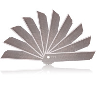 得力(deli)3盒装 美工刀大号刀片18mm刀架裁纸刀锋利壁纸刀工具刀 2017美工刀片(银色)(10片/盒)