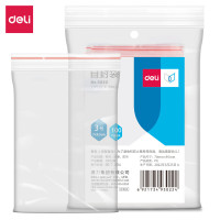 得力(deli)5包食品密封袋 自封袋 防水防尘PE透明3号(100个/包)95x70mm0.04mm 3022