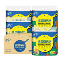 清风[李昀锐同款]厨房卷纸75节*8卷 一次性吸油纸 厨房用纸 整箱