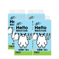 清风 抽纸悬挂式4层300抽大包hello挂抽擦手纸卫生间厕所卫生纸 4层300抽*4提整箱装