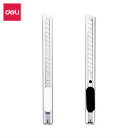 得力 黑色 办公金属外壳合金钢美工刀小号9mm裁纸刀汽车贴膜美工刀 2053