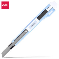 得力 浅蓝色 小号美工刀 金属护套裁纸刀 2031