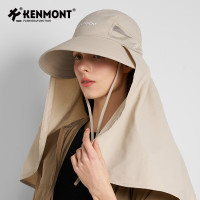 卡蒙(Kenmont)防晒帽骑车吹不翻轻薄透气遮阳帽女户外防紫外线护颈一体大檐KM-6150 适用头围(55-58cm)