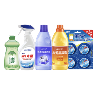 蓝月亮五效合一家清组合 洗洁精油污净洁厕宝洗衣机清洗剂 81001001