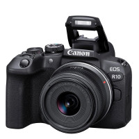 佳能 EOS R10(18-45)套机高清微单数码照相机(含128G卡+包+滤镜+脚架+备电)小型轻量便携