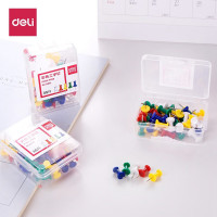 得力(deli)0021图钉金属按钉镀镍手按圆头钉办公用品大头针工字钉软木板 35枚工字钉-经典配色