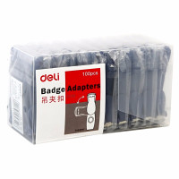 得力 蓝色 吊夹(10只/包)10包 证件卡吊夹塑料证件卡套夹子胸卡夹挂扣证件吊夹扣员工牌夹子 5749