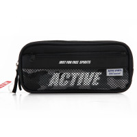 得力(deli)笔袋(黑色) 3074 学生运动款大容量笔袋 时尚文具盒小学生收纳袋